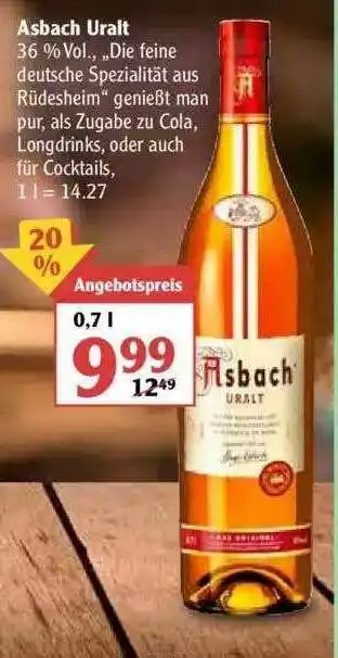 Globus Asbach Uralt Angebot