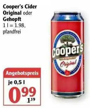 Globus Cooper's Cider Original Oder Gehopft Angebot