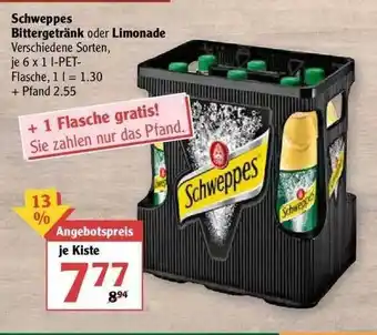 Globus Schweppes Bittergetränk Oder Limonade Angebot