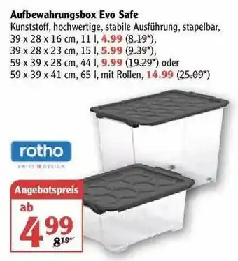 Globus Rotho Aufbewahrungsbox Evo Safe Angebot