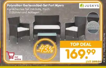 Netto Marken-Discount Juskus Polyrattan Gartenmobel-Set Fort Myers Angebot