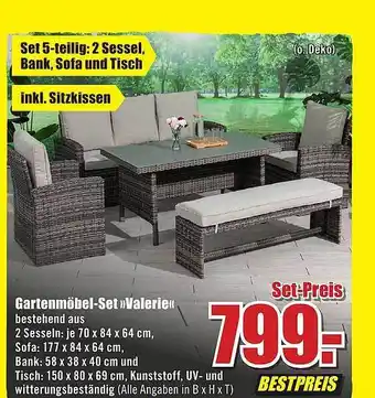 B1 Discount Baumarkt Gartenmöbel-set valerie Angebot