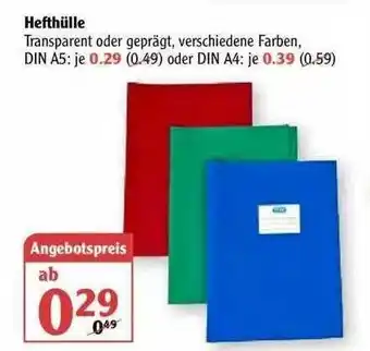 Globus Hefthülle Angebot