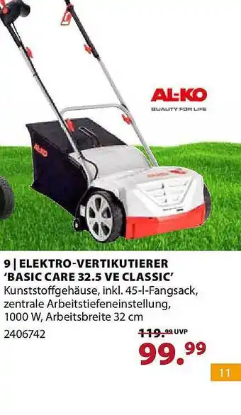 Dehner Al-ko elektro-vertikutierer „basic care 32.5 ve classic“ Angebot