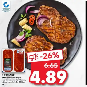 Kaufland K-Purland Steak Mexico Style 2x2 Stück kg Angebot