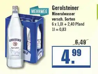 Zisch Gerolsteiner mineralwasser Angebot