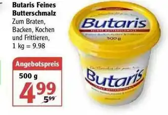 Globus Butaris Feines Butterschmalz Angebot