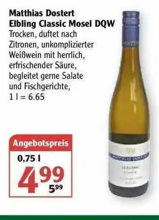 Globus Matthias Dostert Elbling Classic Mosel Dqw Angebot