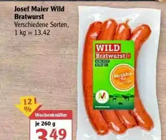 Globus Josef Maier Wild Bratwurst Angebot