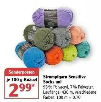 Globus Strumpfgarn Sensitive Socks Uni Angebot