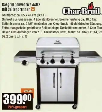 V Baumarkt Char-broil gasgrill convective 440s mit seitenbrenner Angebot