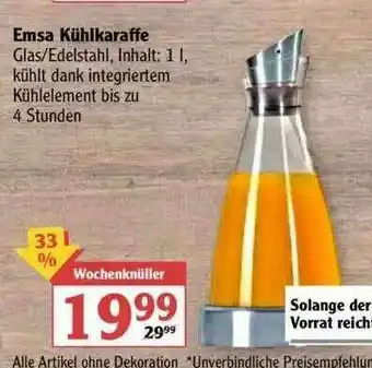 Globus Emsa Kühlkaraffe Angebot