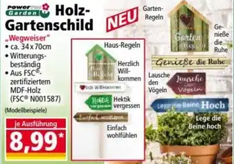 Norma Powertec Garden Holz Gartenschild Wegweiser Angebot