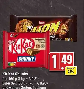 Scheck-in-Center Kit kat chunky oder lion Angebot