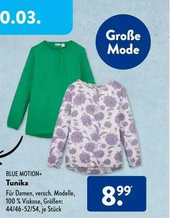 Aldi Süd Blue motion+ tunika Angebot