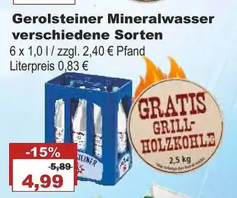 Bilgro Gerolsteiner mineralwasser verschiedene sorten Angebot