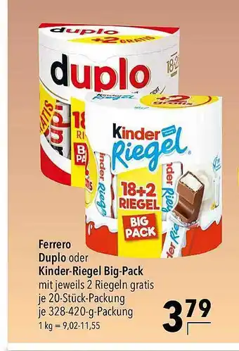 CITTI Markt Ferrero duplo oder kinder-riegel big pack Angebot