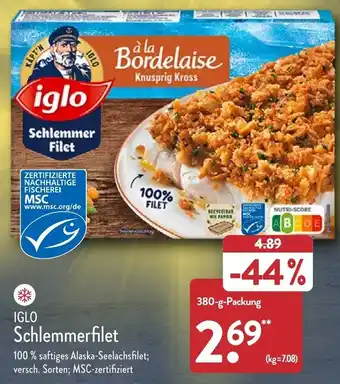 Aldi Nord Iglo Schlemmerfilet 380 g Packung Angebot