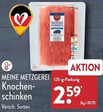 Aldi Nord Meine Metzgerei Knochenschinken 125 g Packung Angebot