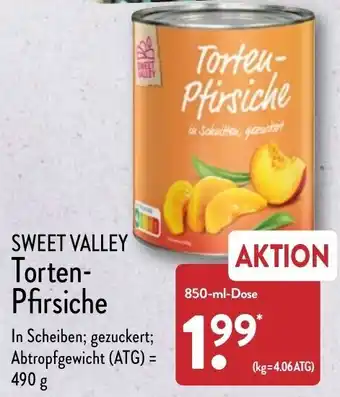 Aldi Nord Sweet Valley Torten Pfirsiche 850 ml Dose Angebot