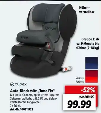 Lidl Cybex Auto-kinersitz „juno Fix” Angebot