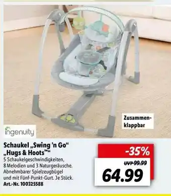 Lidl Ingenuity Schaukel „swing'n Go” „hugs & Hoots” Angebot