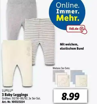 Lidl Lupilu 3 Baby Leggings Angebot