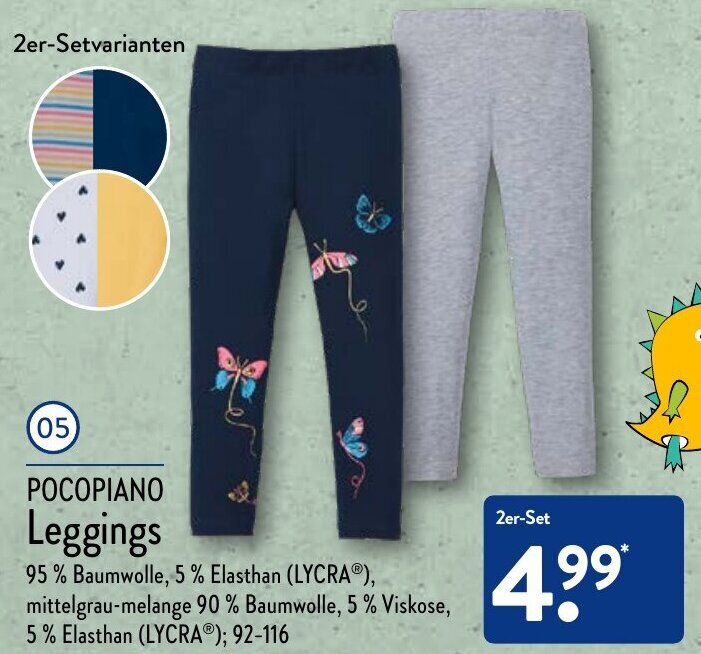 Pocopiano Leggings 2er Set Angebot bei Aldi Nord