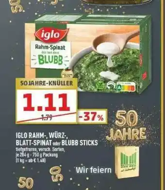 Marktkauf Iglo Rahm, Würz, Blatt-spinat Oder Blubb Sticks Angebot