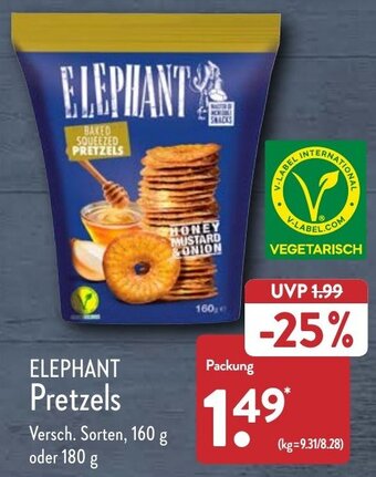 Aldi Nord Elephant Pretzels 160 g oder 180 g Angebot