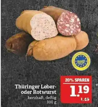 Marktkauf Thüringer Leber- Oder Rotwurst Angebot