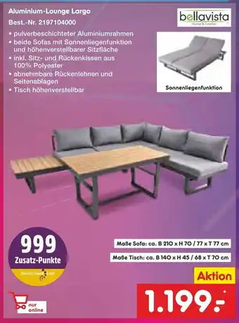 Netto Marken-Discount Bellavista Aluminium-Lounge Largo Angebot