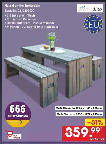 Netto Marken-Discount Promadino Holz-Garnitur Rotterdam Angebot