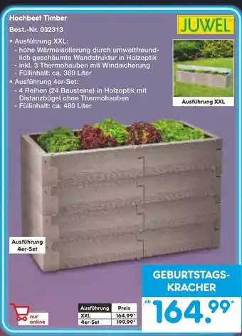 Netto Marken-Discount JUWEL Hochbeet Timber Angebot