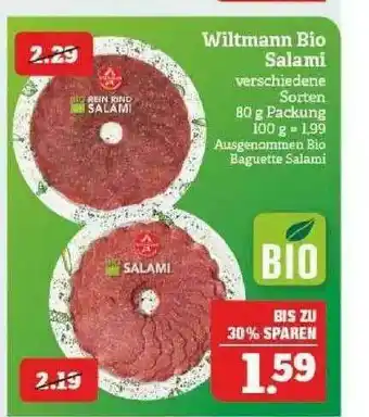 Marktkauf Wiltman Bio Salami Angebot