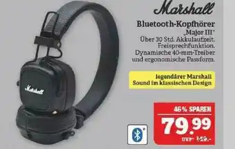 Marktkauf Marshall Bluetooth-kopfhörer „major Iii” Angebot