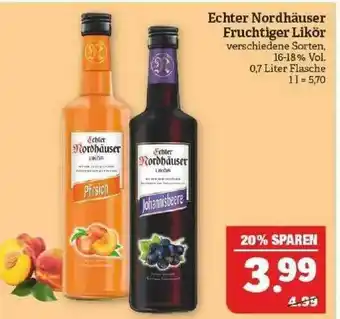 Marktkauf Echter Nordhäuser Fruchtiger Likör Angebot