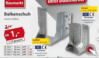 Sonderpreis Baumarkt Balkenschuh Angebot