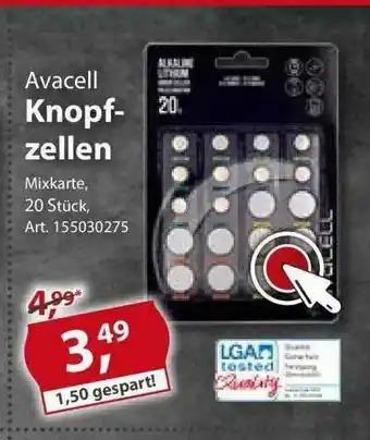 Sonderpreis Baumarkt Avacell Knopf-zellen Mixkarte 20 Stück Angebot