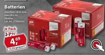 Sonderpreis Baumarkt Batterien 24er-pack Lr 03 Aaa Oder Lr 6 Aa Alkaline Z. B. Angebot