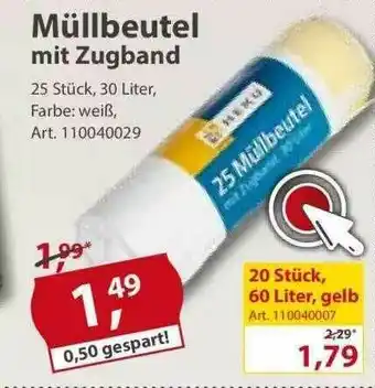 Sonderpreis Baumarkt Müllbeutel Mit Zugband Heku Angebot