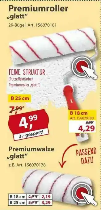 Sonderpreis Baumarkt Premiumroller „glatt” Angebot