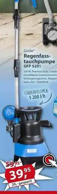 Sonderpreis Baumarkt Güde Regenfasstauchpumpe Gfp5201 Angebot