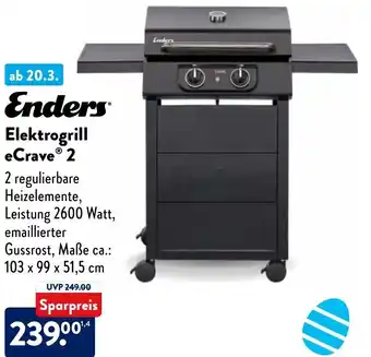 Aldi Nord Enders Elektrogrill eCrave 2 Angebot