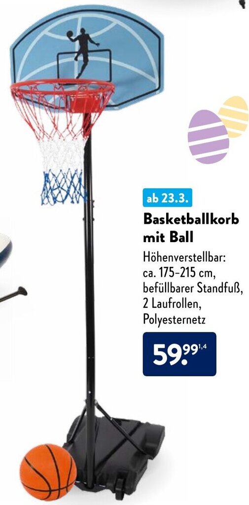 Basketballkorb mit Ball Angebot bei Aldi Nord
