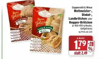 Wasgau Coppenrath & Wiese Weltmeister-, Dinkel-, Landbrötchen Oder Roggen-brötchen Angebot