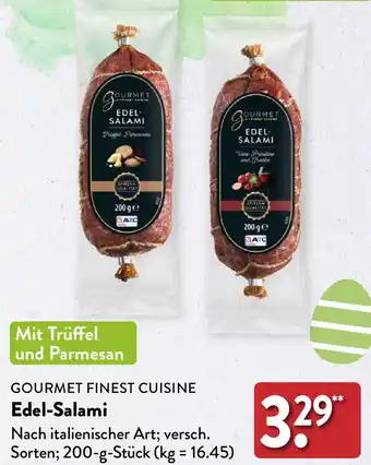 Aldi Nord Gourmet Finest Cuisine Edel Salami 200 g Stück Angebot