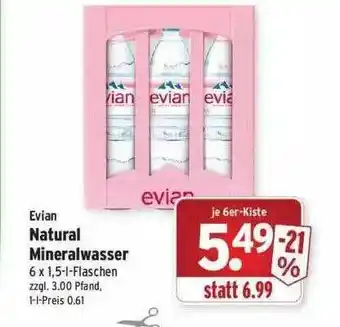 Wasgau Evian Natürl Mineralwasser Angebot