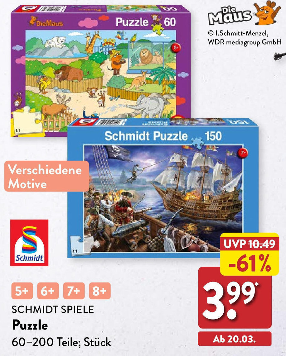 Schmidt Spiele Puzzle 60200 Teile Angebot bei Aldi Nord