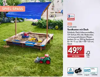 Aldi Nord Playland Sandkasten mit Dach Angebot